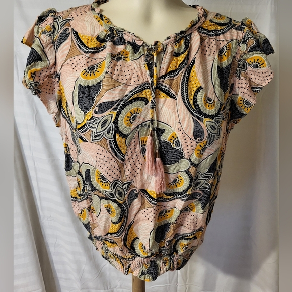 Rose & Olive Tops - Rose & Olive Multicolor Floral Blouse, Size Large